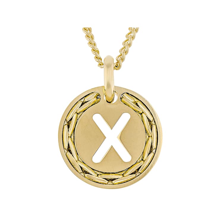 Cardano Initial X Pendant Necklace In 18K Gold Over Bronze