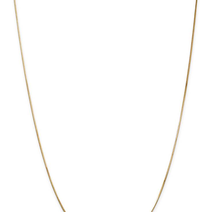 14k Yellow Gold 0.8mm Solid Diamond-Cut Octagonal Snake 16 Inch Chain