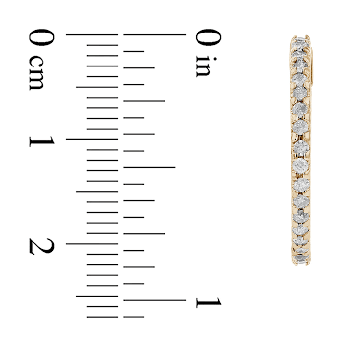 0.70ctw Diamond Hoop Earrings in 14k Yellow Gold