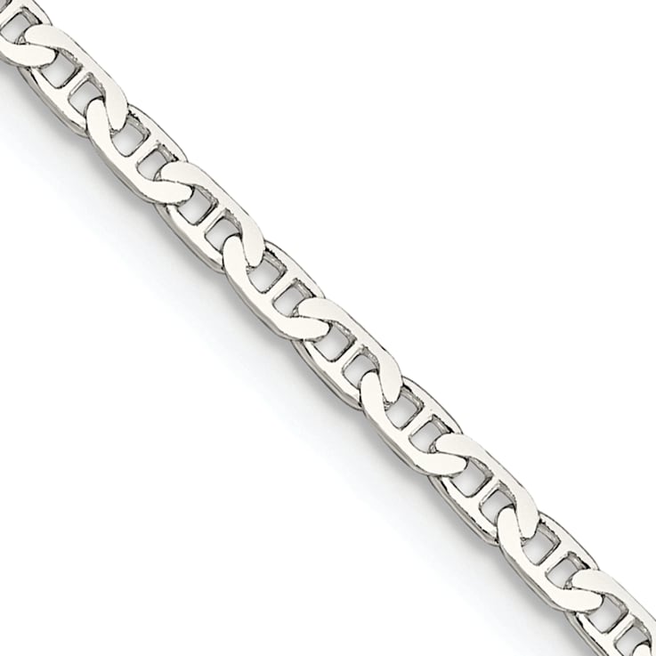 Sterling Silver 2.1mm Flat Anchor Chain Bracelet