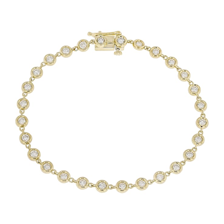 Bezel Set Lab-Grown Diamond Tennis Bracelet 1.50ctw In Solid 10K Gold