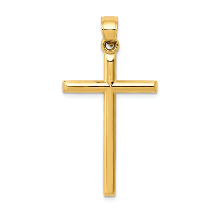 14k Yellow Gold Polished Cross Pendant