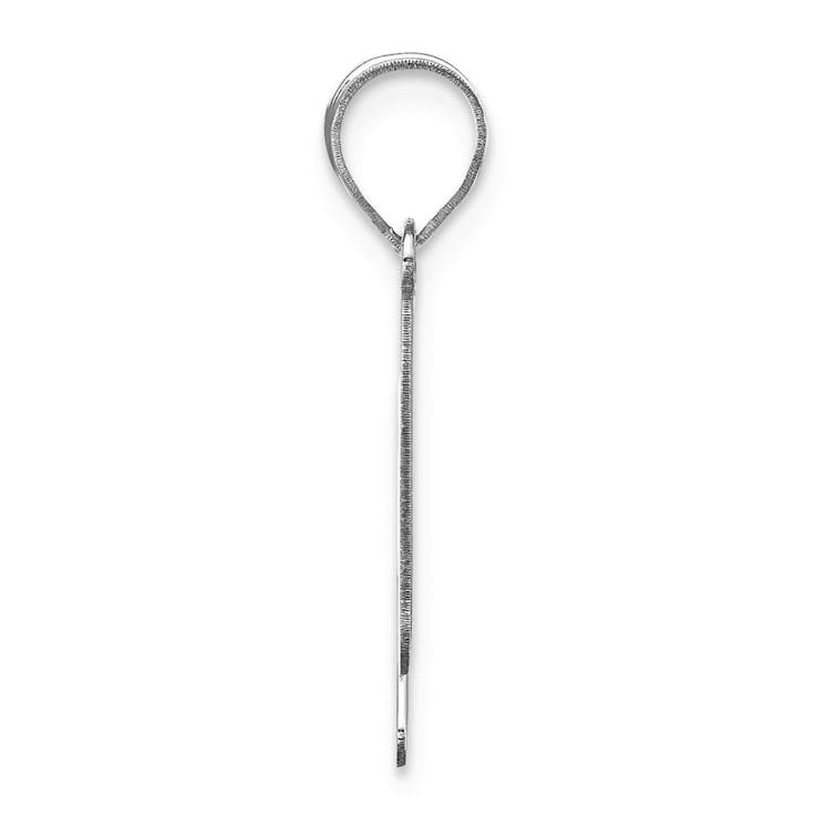 Rhodium Over 14k White Gold Polished Bubble Letter H Initial Pendant