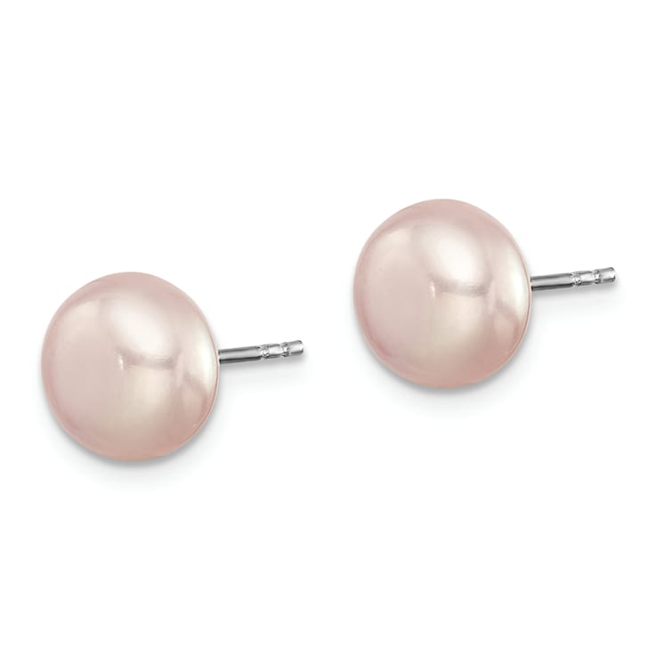 Rhodium Over Sterling Silver 7 Pairs 8-9mm Freshwater Cultured Pearl
Stud Ear Set