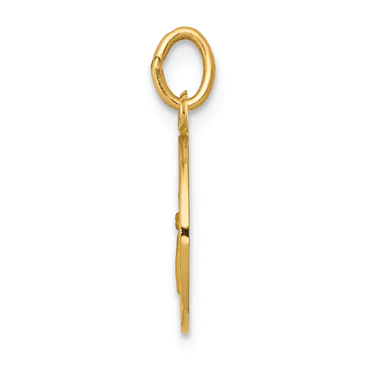 14K Yellow Gold Guardian Angel Medal Charm