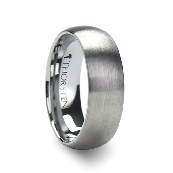 PERSEUS Domed with Brushed Finish Tungsten Band 7mm