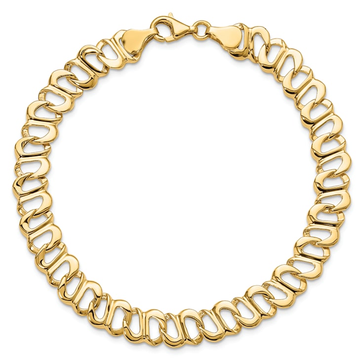 14K Yellow Gold Polished Fancy Link Bracelet
