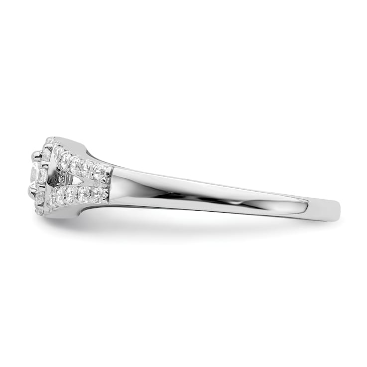 Rhodium Over 10K White Gold Lab Grown Diamond Complete Halo Engagement
Ring 0.34ctw