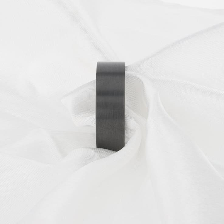 SAN BERNARDINO Brushed Finish Flat Black Titanium Men’s Wedding Band 8mm