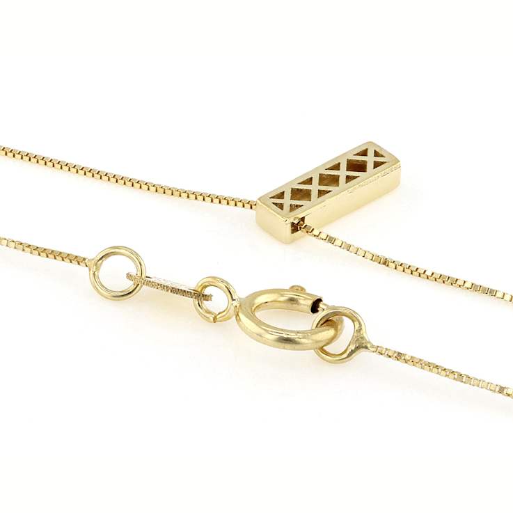Block Letter I Initial Necklace In 10K Yellow Gold