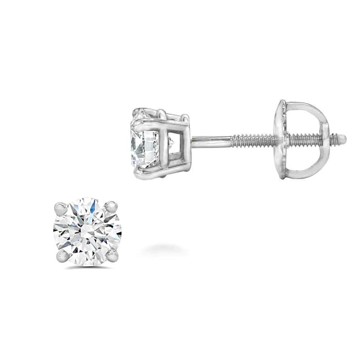 Lab Grown White Diamond 14K White Gold Stud Earrings VS1 Clarity E
Color, IGI Certified 0.50ctw