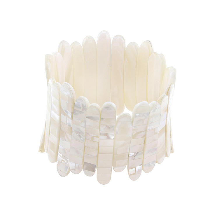 White Mother-of-Pearl Stretch Bracelet