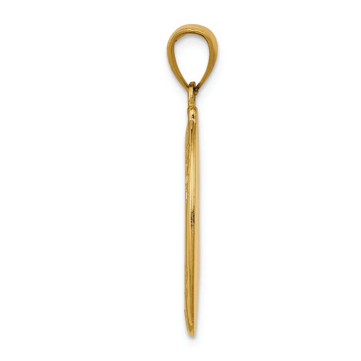 14k Yellow Gold Satin Saint Theresa Oval Medal Pendant