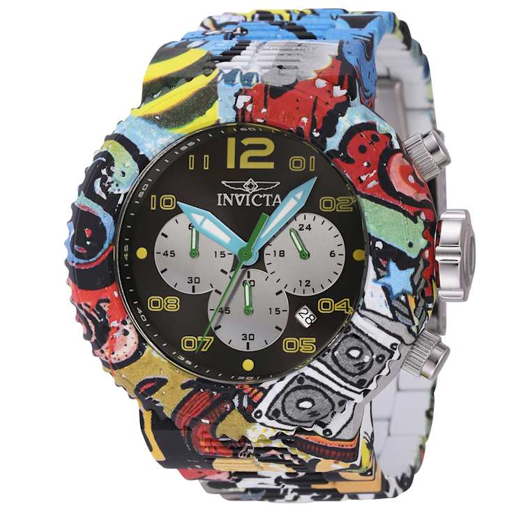 Invicta Pro Diver 52mm Yellow, Black Dial Stainless Steel Band Quartz Watch