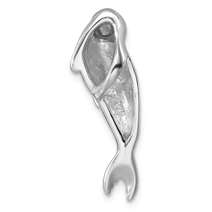 Rhodium Over Sterling Silver Polished Cubic Zirconia Eye Harbor Seal Pendant