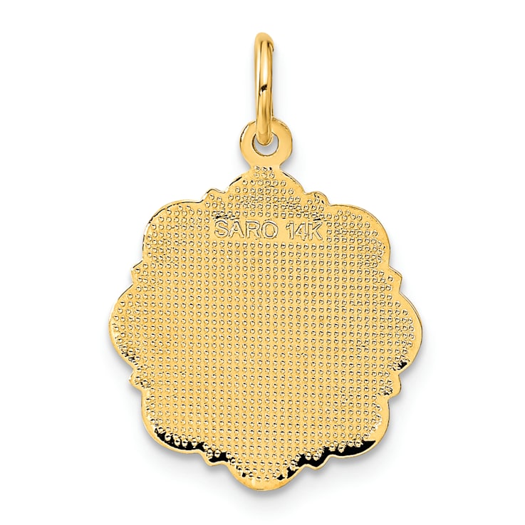 14k Yellow Gold Textured Bride and Groom Pendant