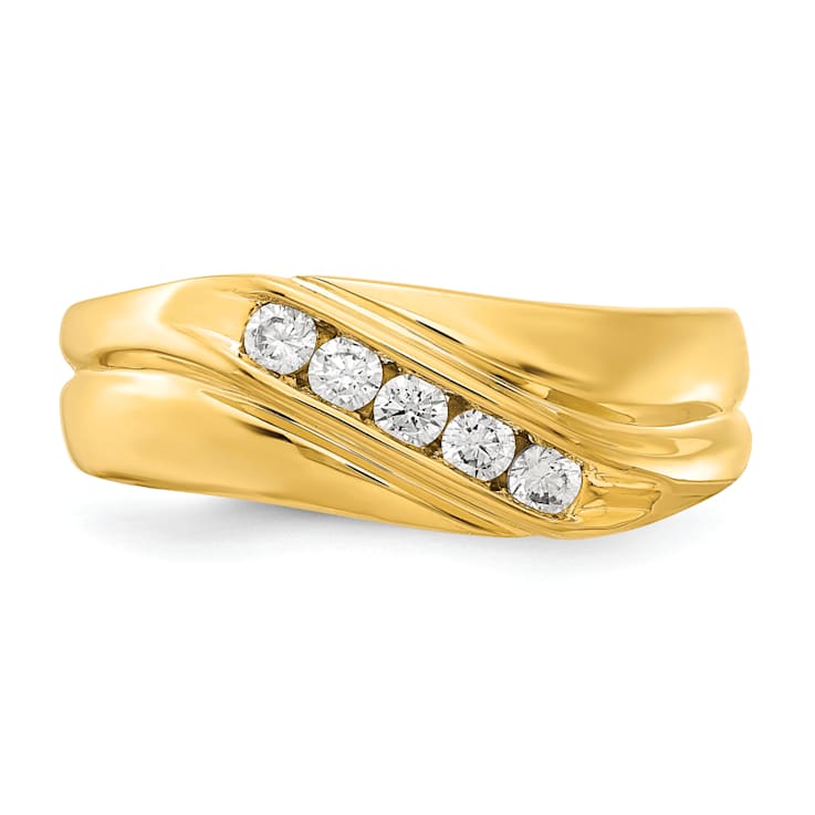 14K Yellow Gold Lab Grown Diamond SI1/SI2, G H I, Men's Ring