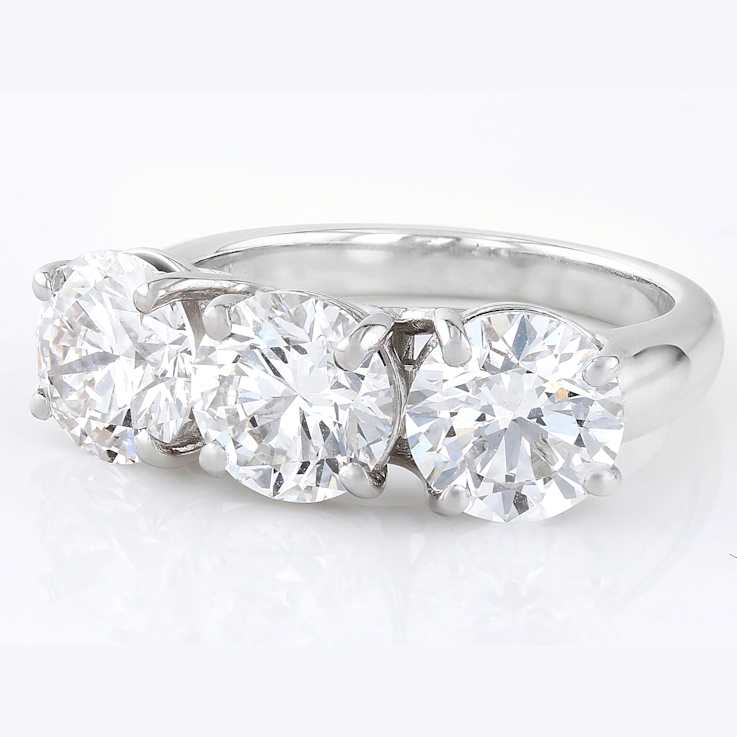 Lab-Grown Diamond Three-Stone Ring In 14K White Gold 5.00ctw