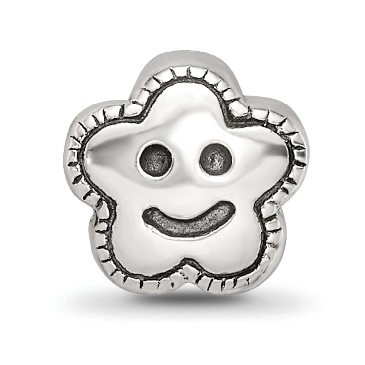 Sterling Silver Smiley Flower Bead