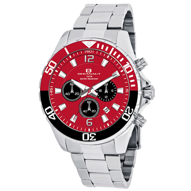 Oceanaut Men's Sevilla Red Dial, Stainless Steel Watch