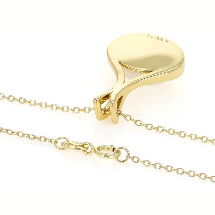 Ethiopian Opal Solitaire Pendant In 18K Gold Over Sterling Silver