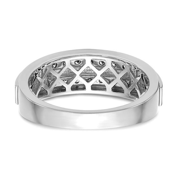 Rhodium Over 10K Gold Lab Grown Diamond Men's Ring