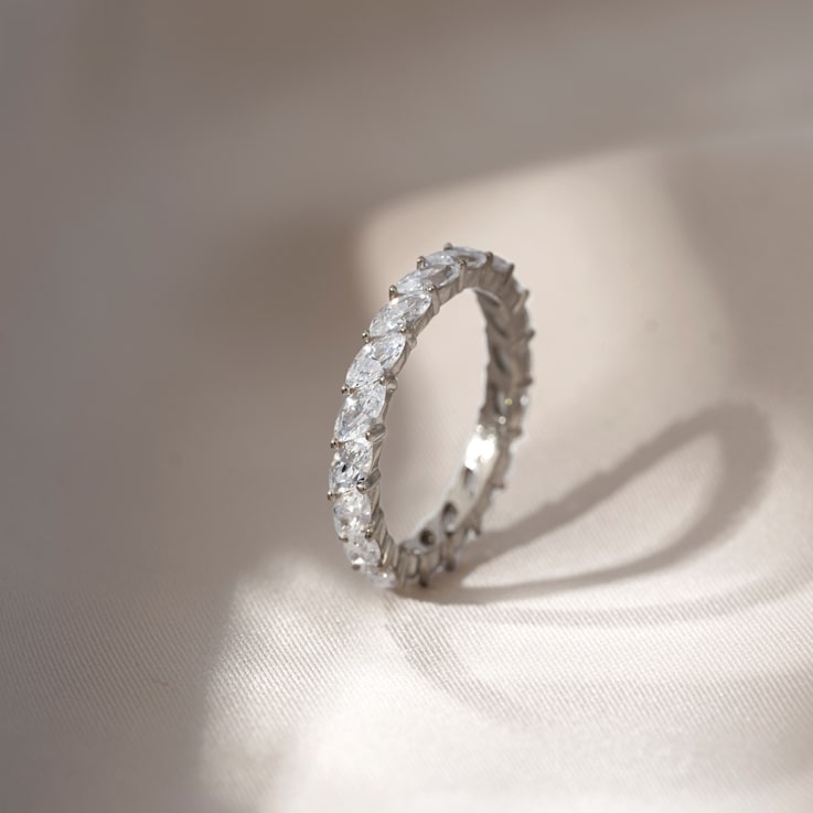 White Cubic Zirconia Platinum Over Sterling Silver Ring 3.15ctw