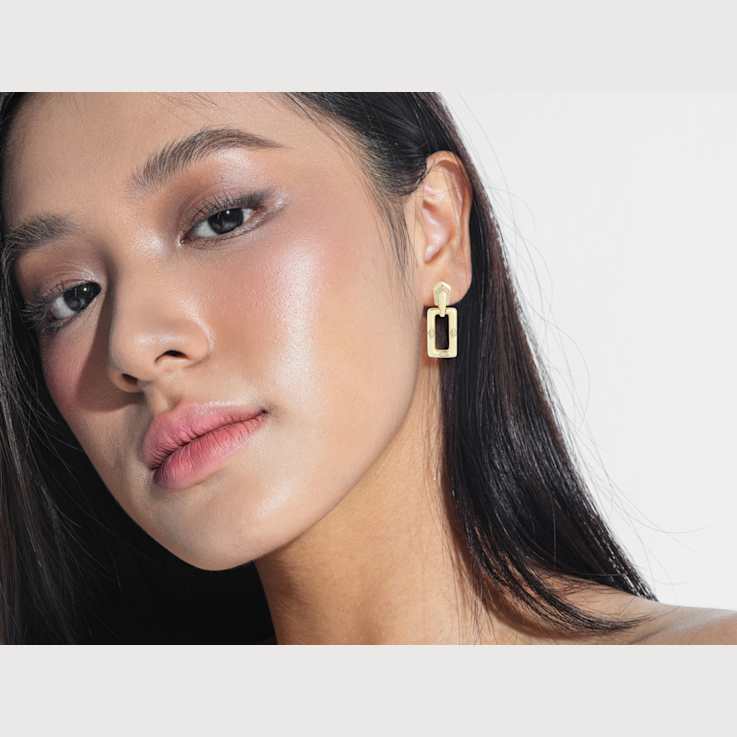 Sterling Statements 14K Yellow Gold Over Sterling Silver Cubic Zirconia
Rectangular Dangle Earrings