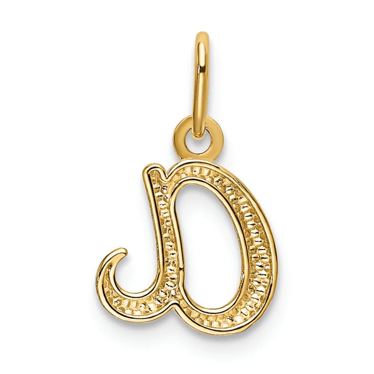 10K Yellow Gold Polished Letter a Initial Charm