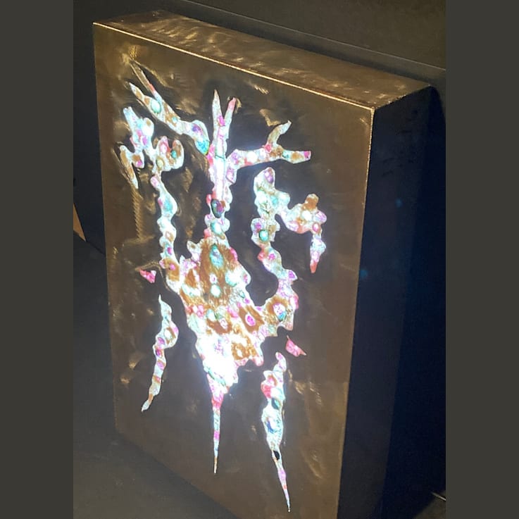 'Spike Beetle' - gemstone art with tourmaline, sodalite and quartz