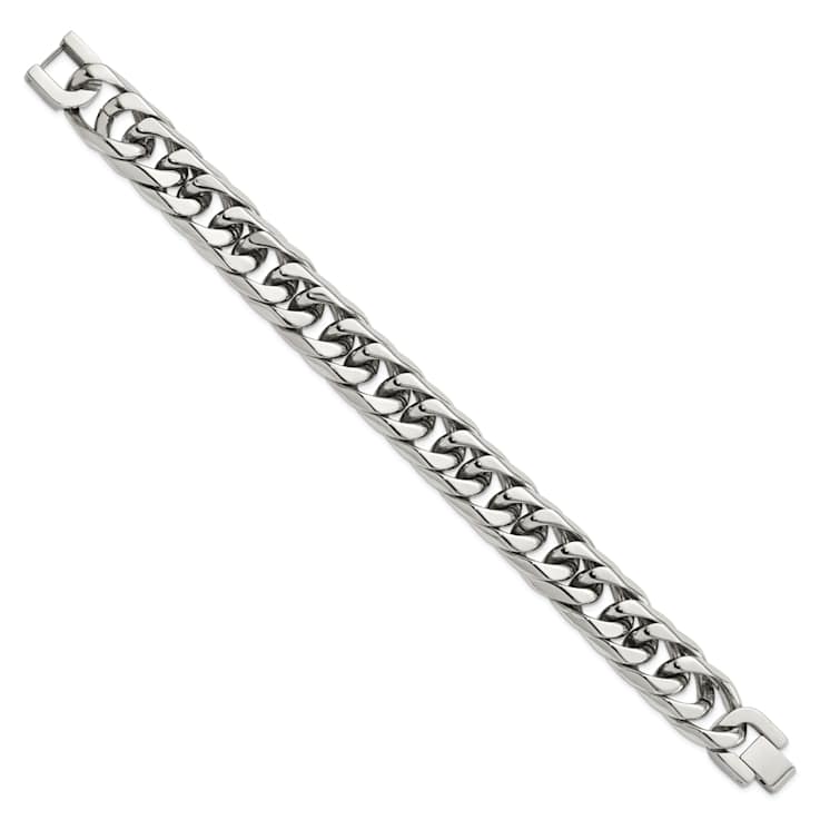 Stainless Steel 16mm Polished Heavy Curb Link Bracelet