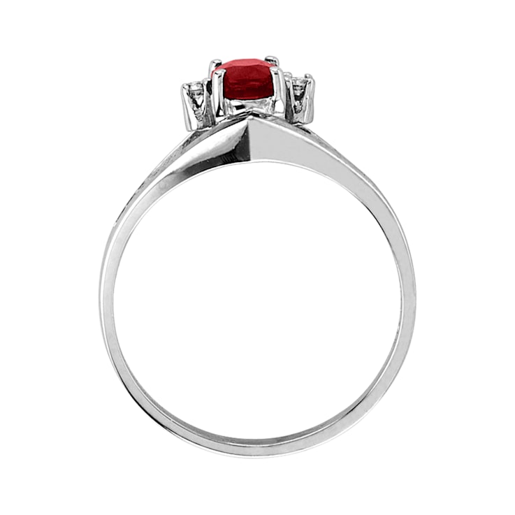 0.43ctw Ruby and Diamond Ring in 14k White Gold