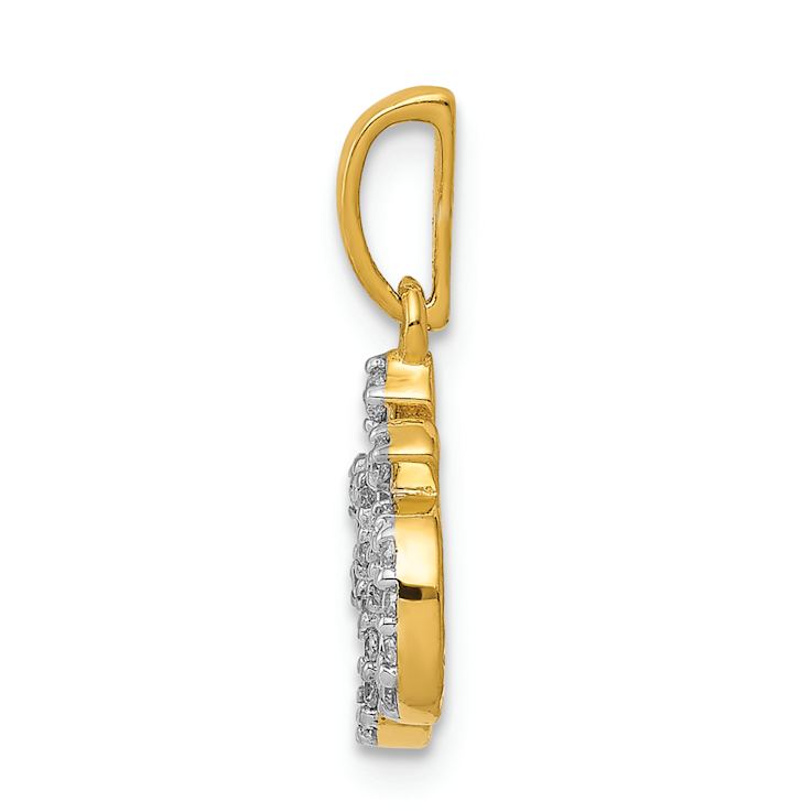 14K Two-tone Gold  Diamond Om Pendant