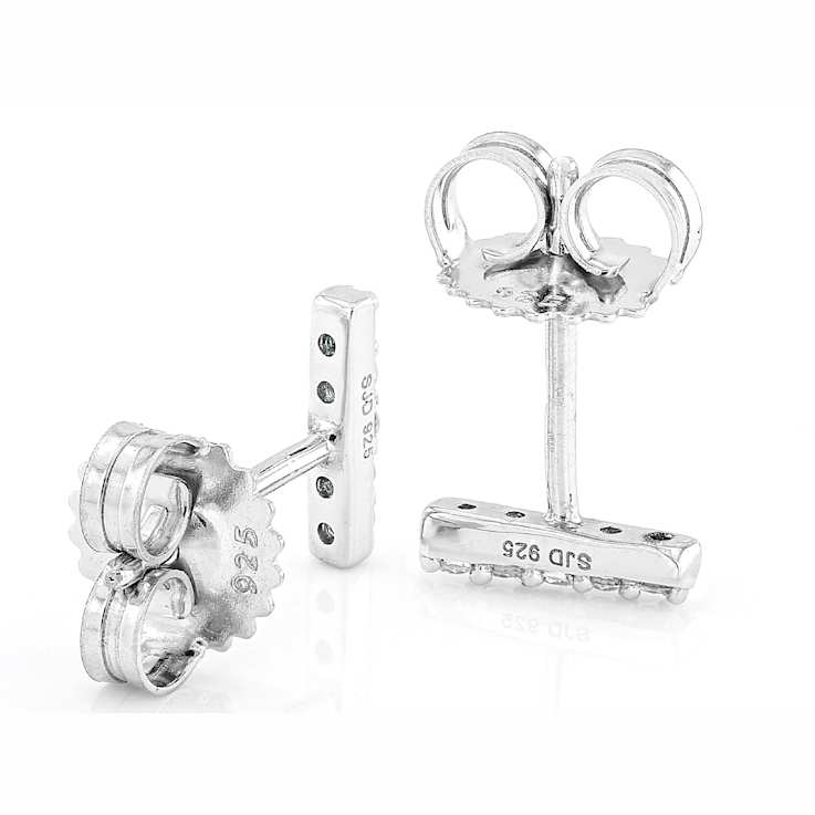 Lab-Grown Diamond Stud Earrings In Sterling Silver