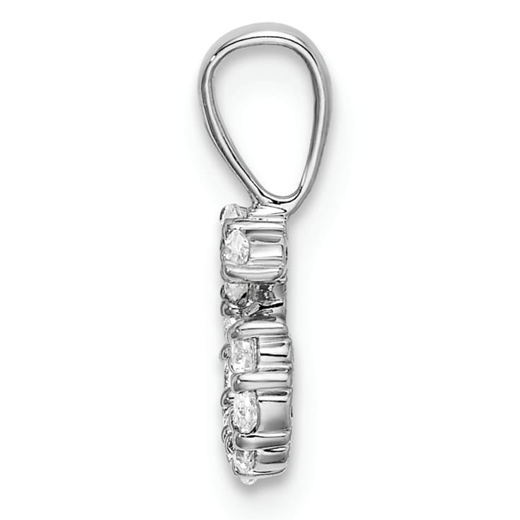 Rhodium Over 14K White Gold Lab Grown Diamond Letter G Initial Pendant