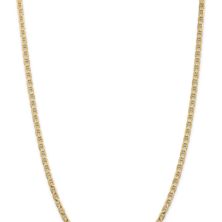 14k Yellow Gold 3.75mm Solid Concave Mariner 26 Inch Chain