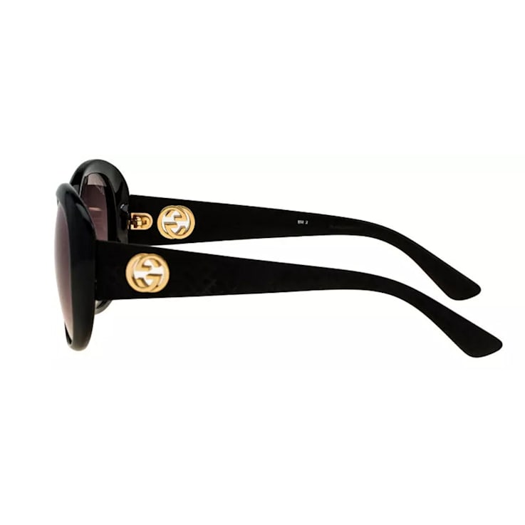 Gucci Black Frame with "GG" Logo / Black Lens Sunglasses