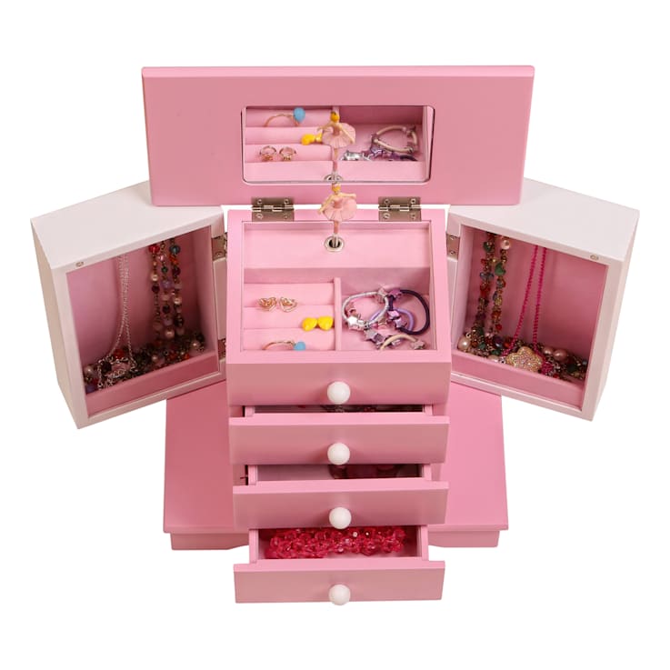 Mele and Co Elise Girls Wooden Musical Ballerina Jewelry Box