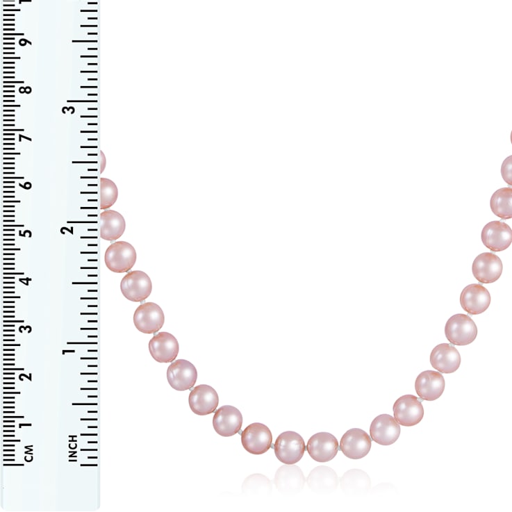 7-8mm Pink Cultured Freshwater Pearl endless Necklace