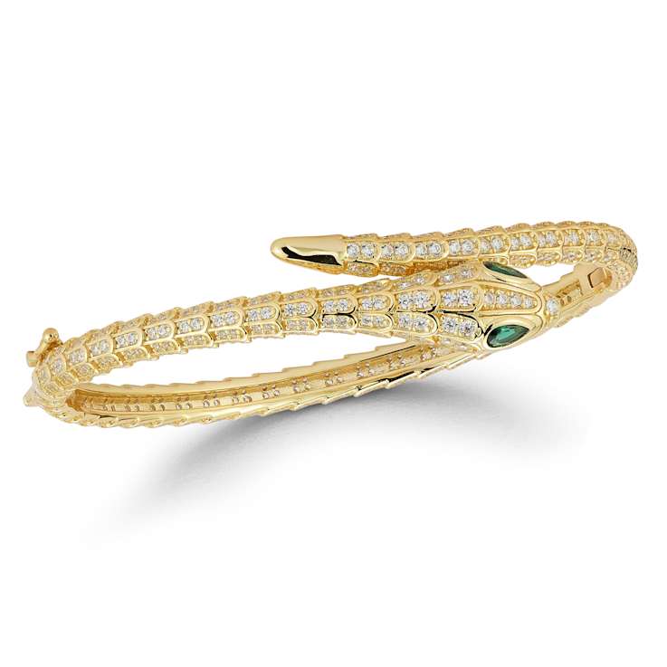 Rachel Zoe Pave CZ Bypass Snake Bangle Bracelet in 14K Gold Over
Sterling Silver