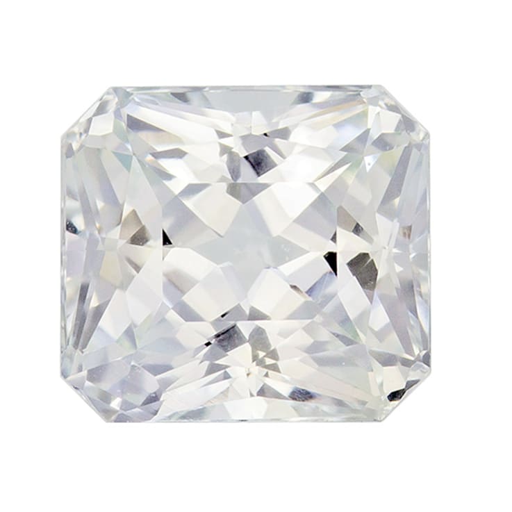 White sapphire radiant clearance cut