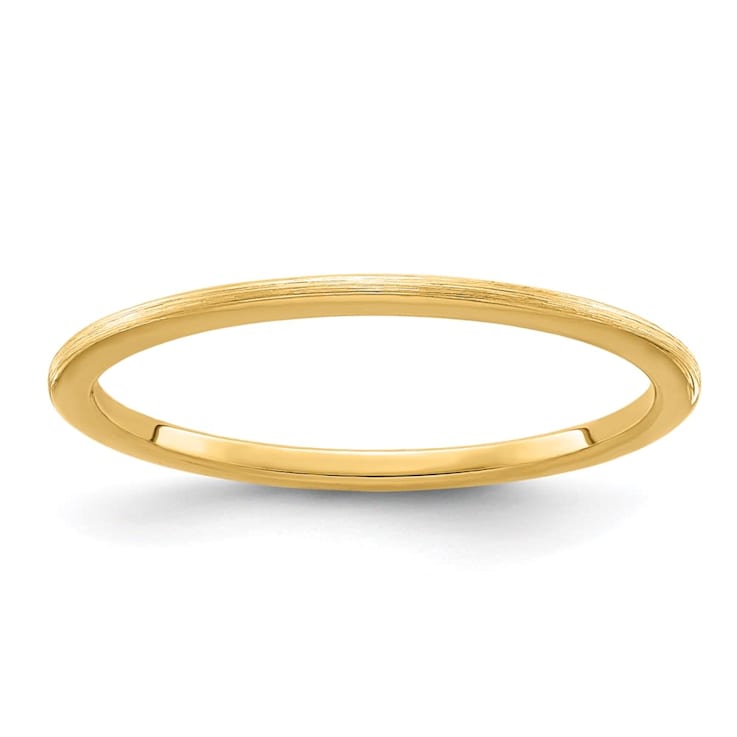 10K Yellow Gold 1.2mm Half Round Satin Stackable Expressions Band
