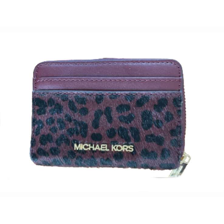 Michael Kors Jet Set Travel Medium Zip Around Card Case Wallet in
Oxblood Multi