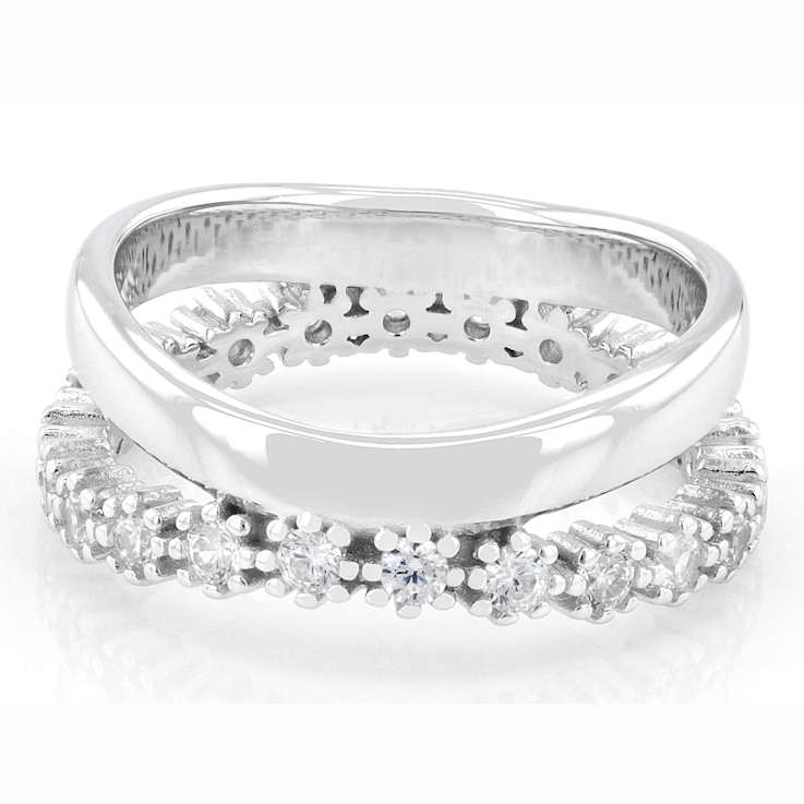 Multi-Row CZ Ring 1.43ctw In Sterling Silver
