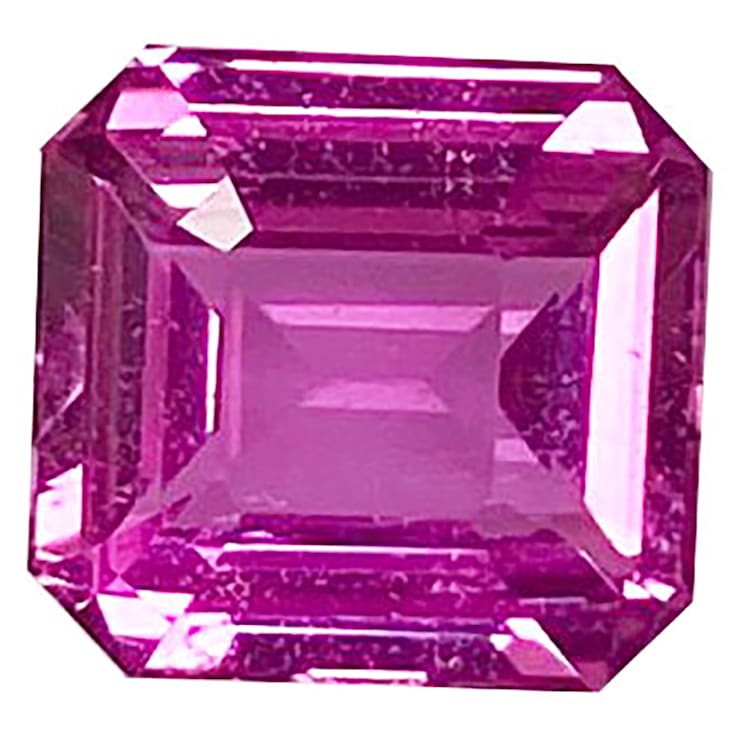 Pink Sapphire Loose Gemstone Unheated 7.2x6.8mm Emerald Cut 2.06ct