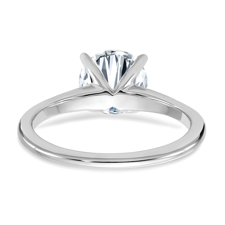 Rhodium Over 14K White Gold 1 3/4 ct. D E F Pure Light Round Moissanite
Solitaire Ring
