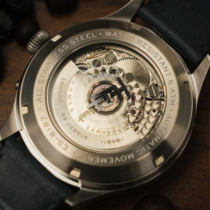 Thomas Earnshaw Baron Grand Date Calendar Open Heart Automatic