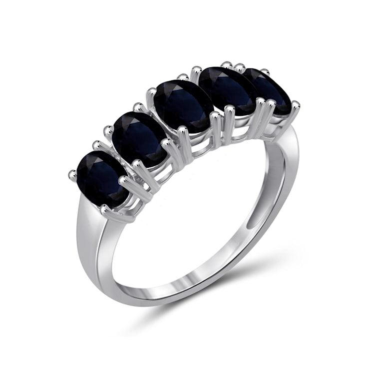 Black Sapphire Rhodium Over Sterling Silver Ring 2.80ctw