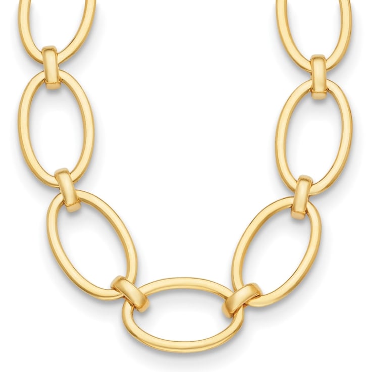 14K Yellow Gold 25.5mm Oval Link 18-inch Necklace