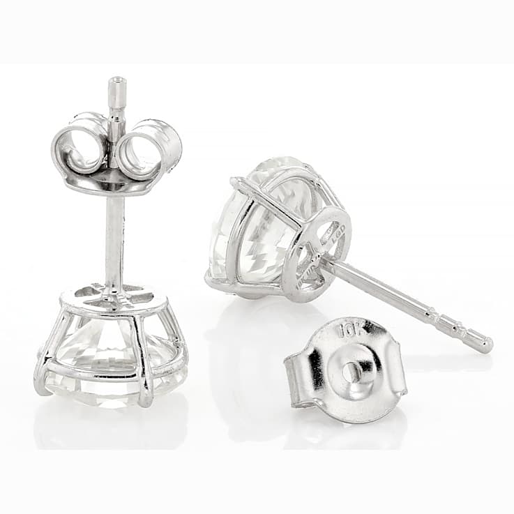 Timeless Lab-Grown Diamond Solitaire Stud Earrings 3ctw In 10K White Gold